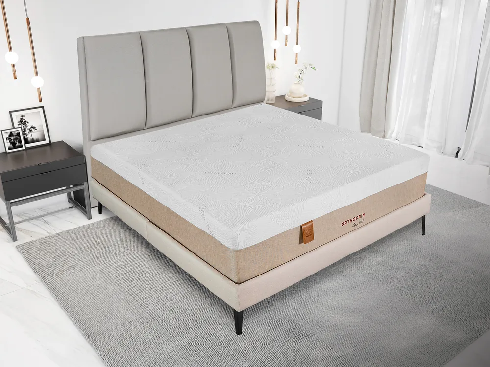Colchão de molas ensacadas Orthocrin Série 907 em quarto montado