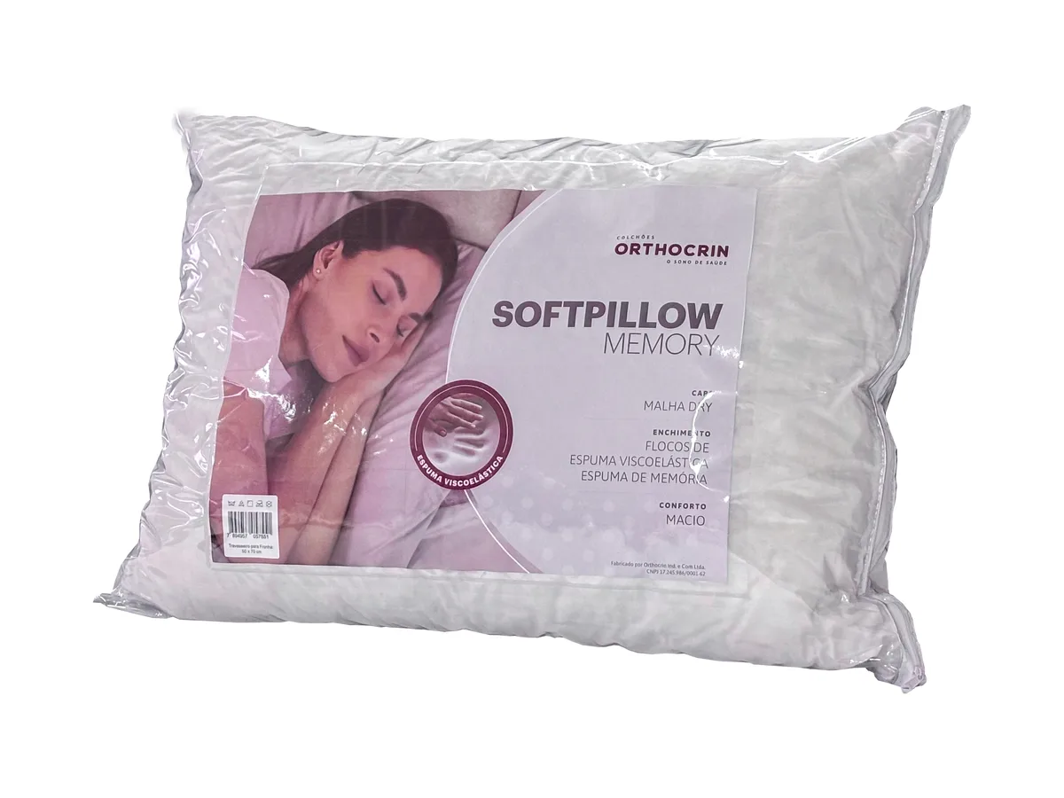 Travesseiro SoftPillow Memory Orthocrin na embalagem