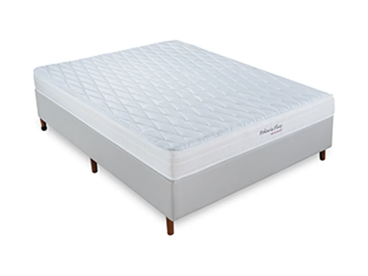 Colchão de espuma Orthocrin Polaris Plus sobre cama box cinza