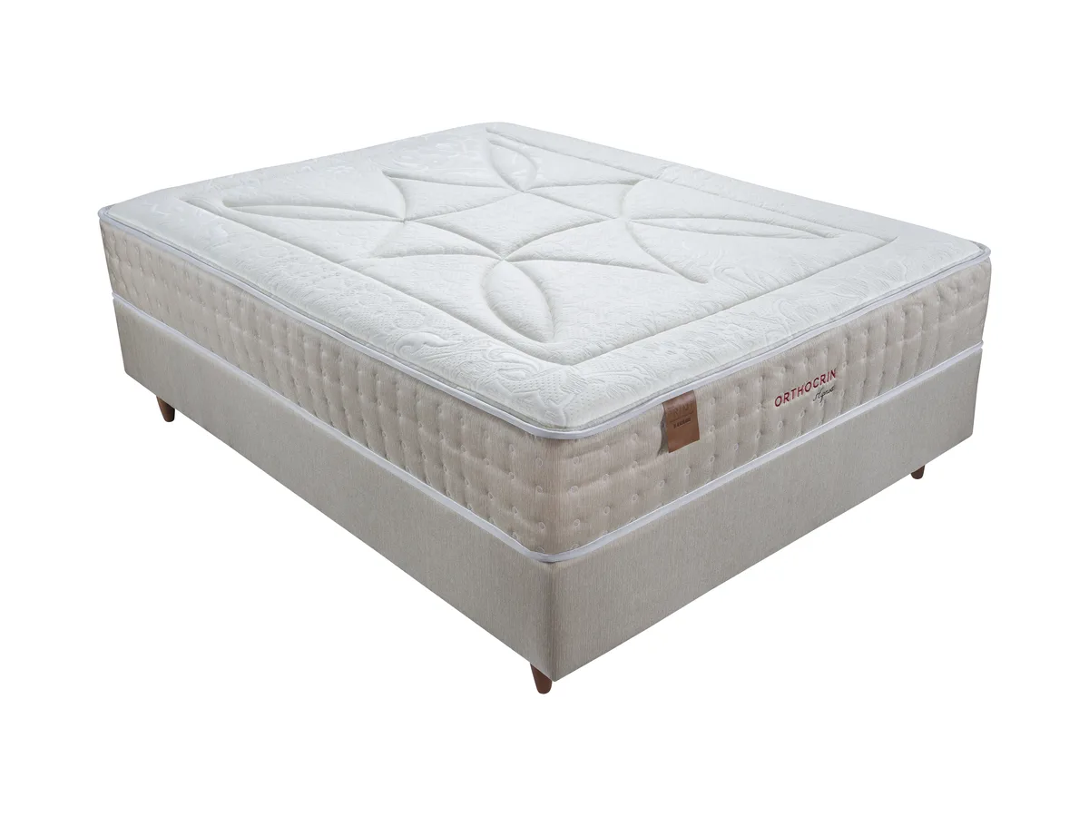 Colchão de espuma Orthocrin Hipnos casal sobre cama box areia